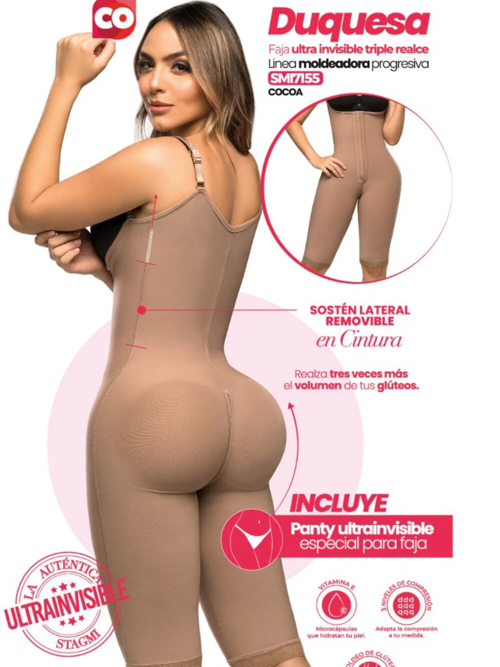2XL Stagmi Faja SMI7155 DUQUESA Moldeadora con triple realce tipo “La Diosa” - Picture 1 of 17